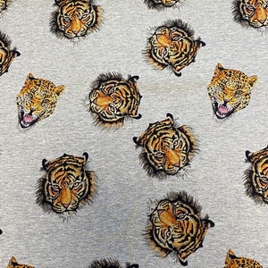 Sweat French Terry Summer Fabric Digital Print Lion Panther