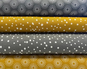 Emballage en tissu Stoffset Coton moutarde jaune/anthracite