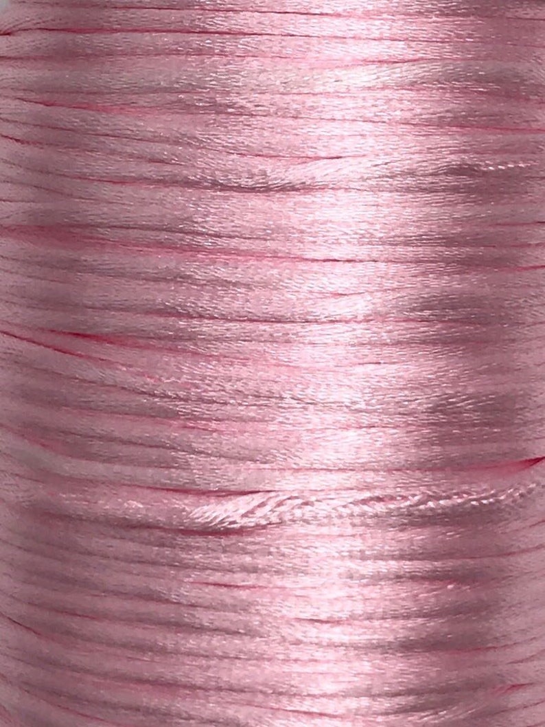 5 m satin cord, satin cord, free choice of colors, 2 mm Pink