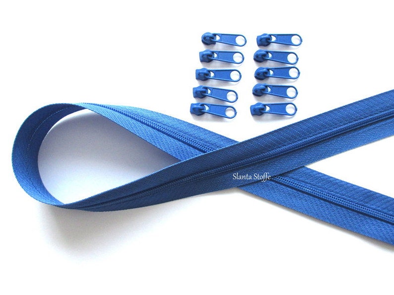 2 m endless zipper sapphire 3 mm 10 zippers image 1