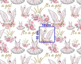 Coton tissu en tissu pour enfants ballerine robe largeur 160 cm à partir de 50 cm