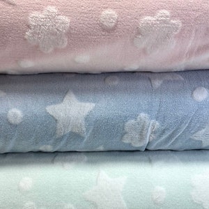 Fleece fabric baby fleece stars light blue image 2