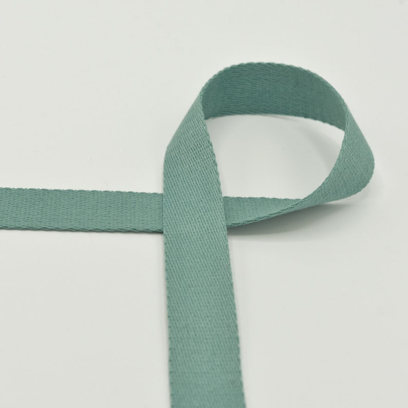 Webbing 25 mm cotton bag strap plain Altgrün