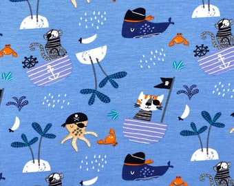 Jersey fabric children's fabric maritime light blue