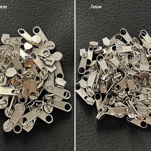 Zipper Reißverschlussschieber  20 Stück Farbe silber