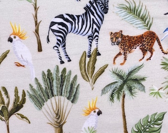 Single Jersey Fabric Tissu Pour Enfants Zoo Largeur 155 cm à partir de 50 cm