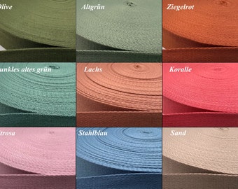 Webbing 40 mm cotton bag strap plain