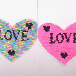 Lentejuelas reversibles XL-Patch Patch Application Heart Love