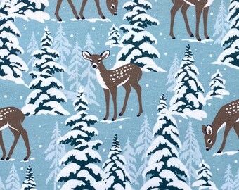 Jersey fabric children's fabric Rehlein in the snow