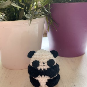 Crochet mini Panda keychain