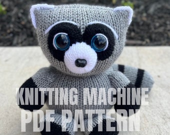 Raccoon - Circular Knitting machine pdf pattern - Sentro Addi Express