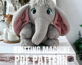 Elephant - Circular Knitting machine pdf pattern - Sentro Addi Express