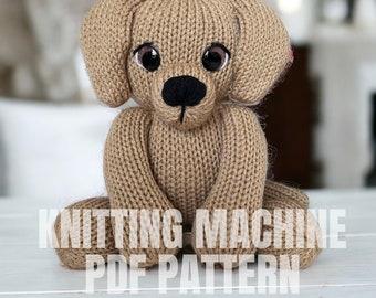 Golden retriever - Lab Labrador puppy dog  - Circular Knitting machine pdf pattern - Sentro Addi Express