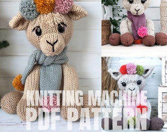 Llama - Circular Knitting machine pdf pattern - Sentro Addi Express alpaca