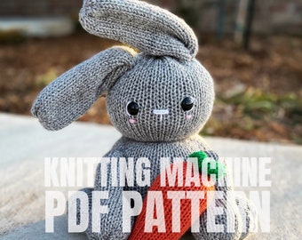 Bunny and carrot - Circular Knitting machine pdf pattern - Sentro Addi Express