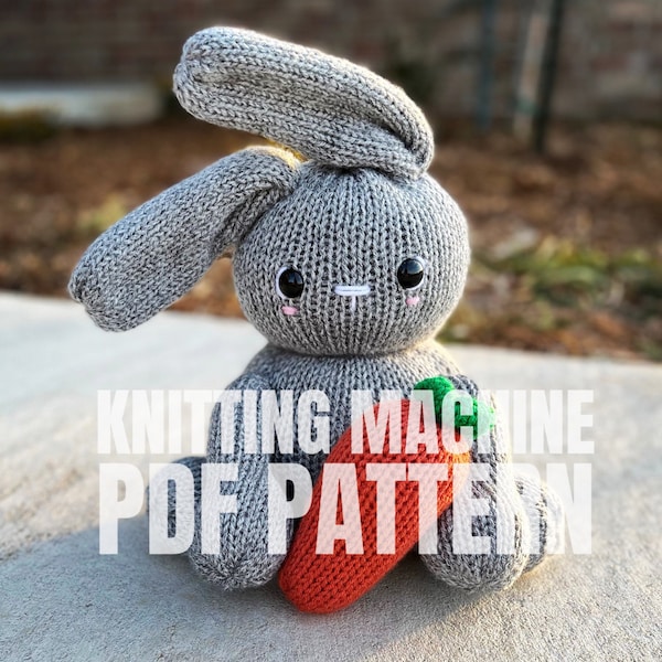 Bunny and carrot - Circular Knitting machine pdf pattern - Sentro Addi Express