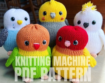 Pet birds - Circular Knitting machine pdf pattern - Sentro Addi Express