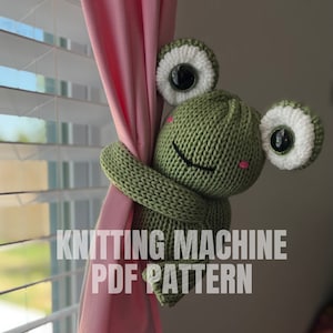 Frog Curtain tie back Circular Knitting machine pdf pattern Sentro Addi Express