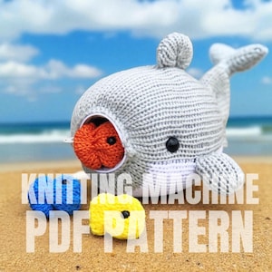 Shark and Goldfish Snacks - Circular Knitting machine pdf pattern - Sentro Addi Express