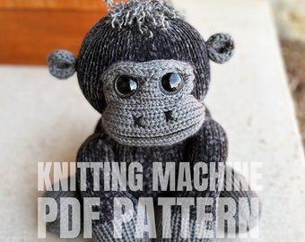 Baby Gorilla - Circular Knitting machine pdf pattern - Sentro Addi Express
