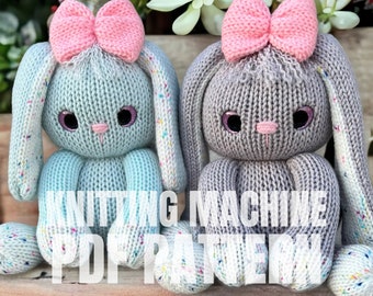 lop eared bunny - Circular Knitting machine pdf pattern - Sentro Addi Express