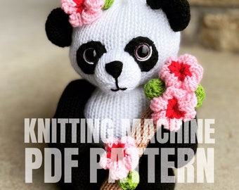 Panda Bear - Circular Knitting machine pdf pattern - Sentro Addi Express