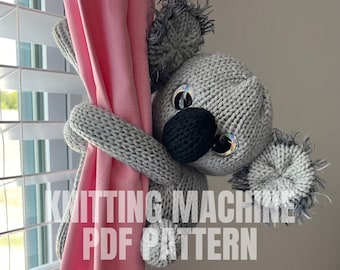 Koala Curtain tie back Circular Knitting machine pdf pattern Sentro Addi Express