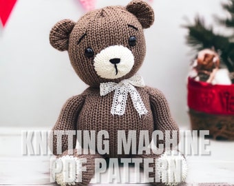 Teddy Bear - Circular Knitting machine pdf pattern - Sentro Addi Express