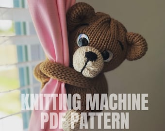 Osito de peluche Amarre de cortina Máquina de tejer circular Patrón pdf Sentro Addi Express