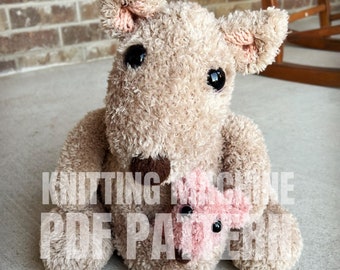 Kangaroo and Joey - knitting machine pdf pattern - Sentro Addi Express