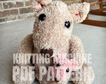 Kangaroo and Joey - knitting machine pdf pattern - Sentro Addi Express