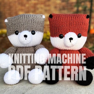 Fox & Wolf - Circular Knitting machine pdf pattern - Sentro Addi Express