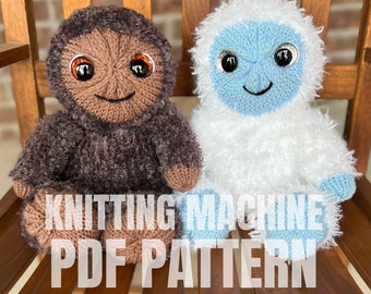 Baby Sasquatch and Yeti - Circular Knitting machine pdf pattern - Sentro Addi Express