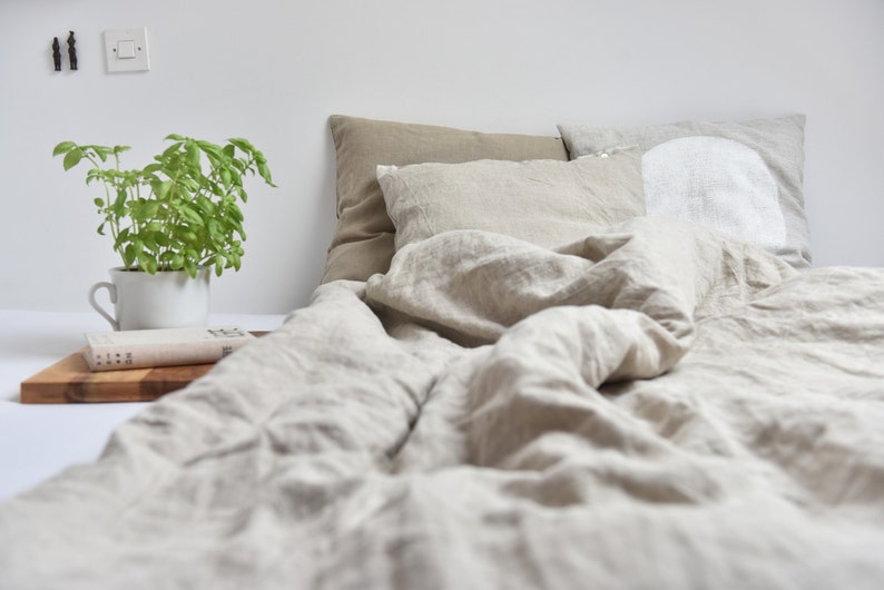 Natural Linen Bedding Washed In Color Duvet Cover Pure Flax Cottage Chic
