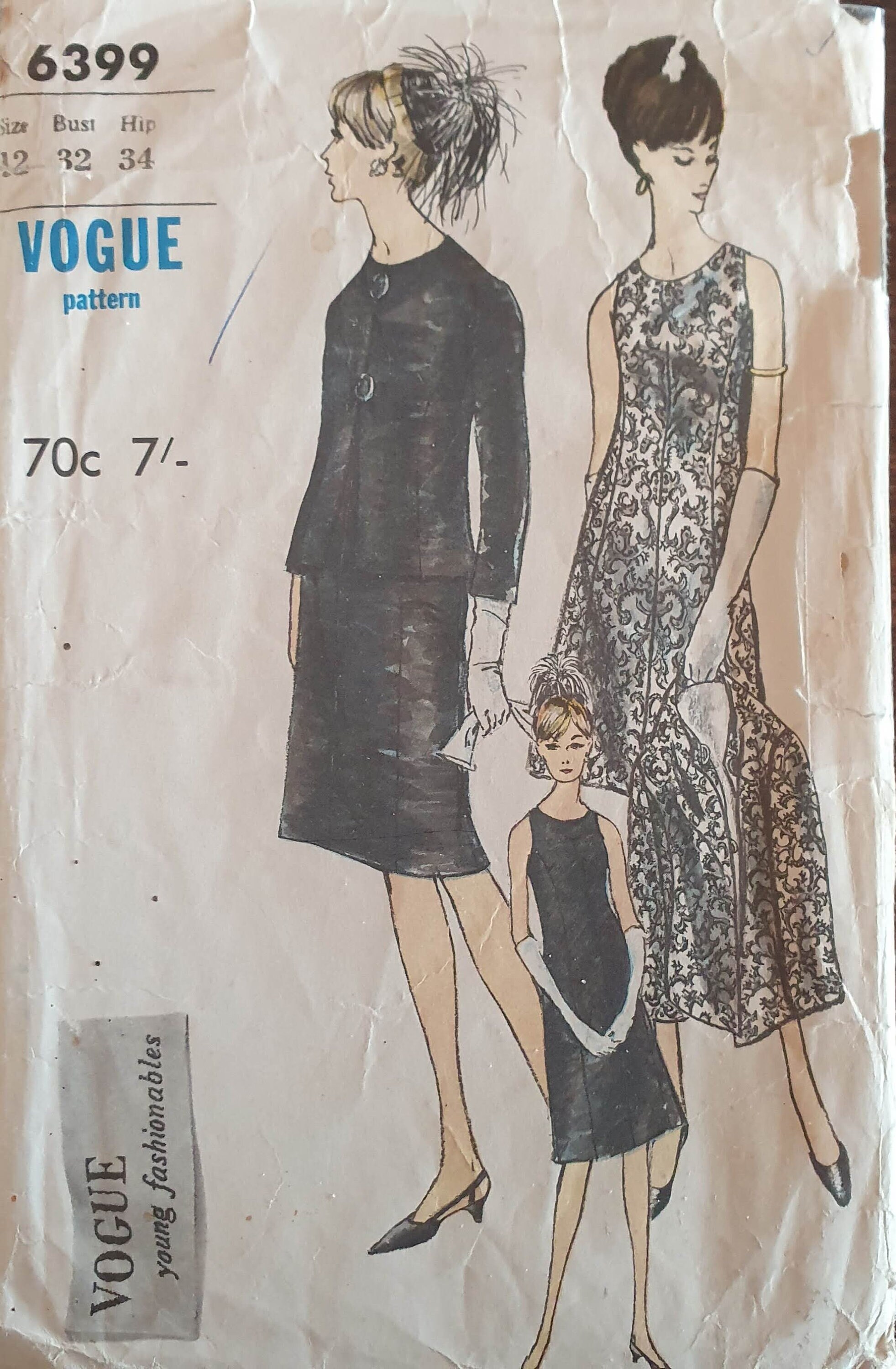 Vogue Young Fashionables 6399 One Piece Dress And Jacket Etsy Singapore
