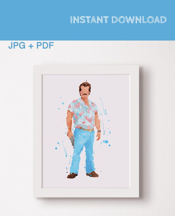Stranger things Jim Hopper Eleven 11 Watercolor poster Print Printable Hawkins Stranger art character Printable Instant download Decor Gift Il_570xn