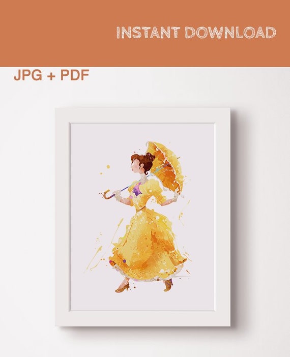 Tarzan and jane Princess Disney poster watercolor Print painting Poster Art Gift Watercolor Disney characters Instant download Wall decor Il_570xn