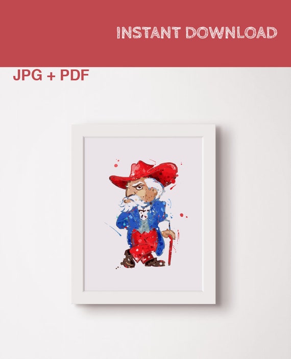 Colonel Reb watercolor Ole Miss University of MS Rebel Ole Miss Oxford Printable Wall Decor print Gift art Poster watercolour Mississippi Il_570xn