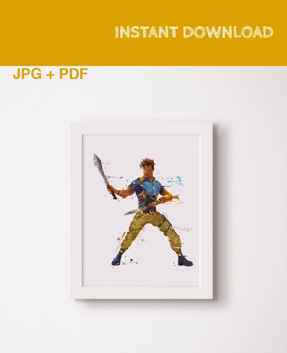 Black panther poster Erik Killmonger print Watercolor Superhero print Villains wallart Marvel Nursery Bedroom panther gifts Marvel printable Il_570xn