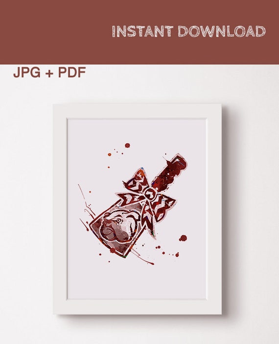 Mississippi state Cowbell watercolor printable poster Mississippi cowbell gift Mississippi state MS baseball football Art print Wall decor Il_570xn