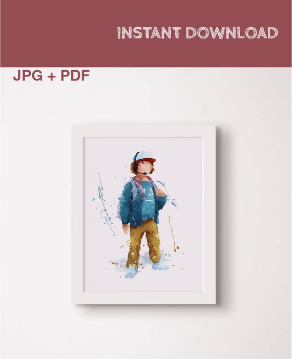 Dusti Stranger things watercolor poster Print Printable Art Eleven 11 Fanart Stranger things character Printable Instant download Decor Gift Il_570xn