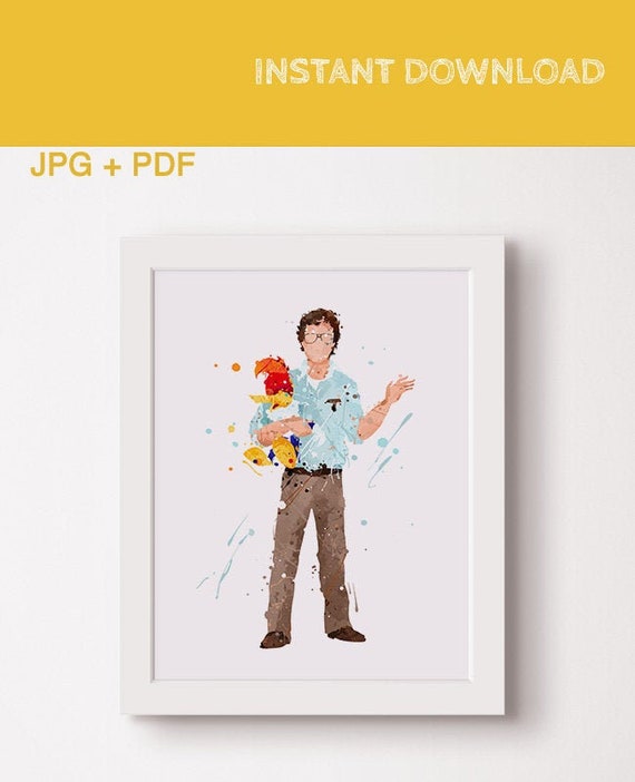 Stranger things Alexei Smirnoff watercolor poster Print Printable Stranger art characters Printable Instant download Decor Gift Idea Hawkins Il_570xn