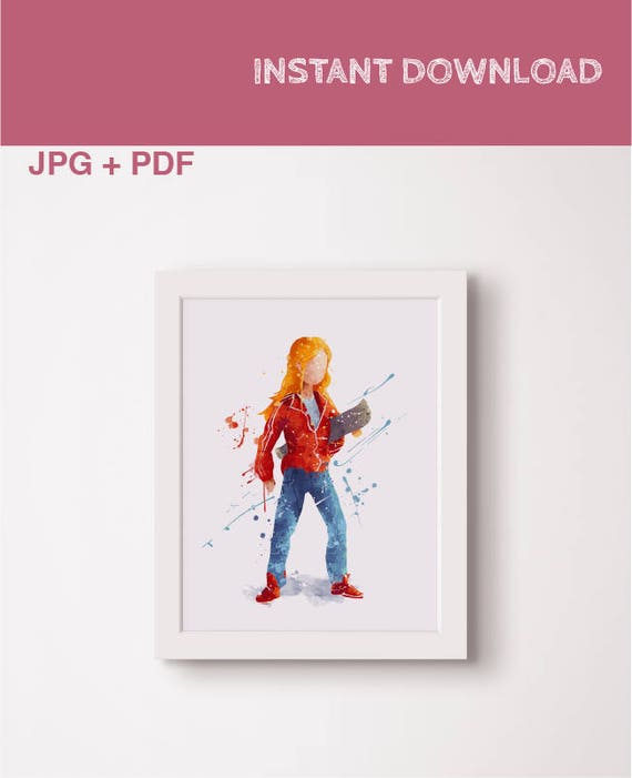 Max Stranger things watercolor poster Print Printable Eleven 11 Art Fanart Stranger things character Printable Instant download Decor Gift Il_570xn