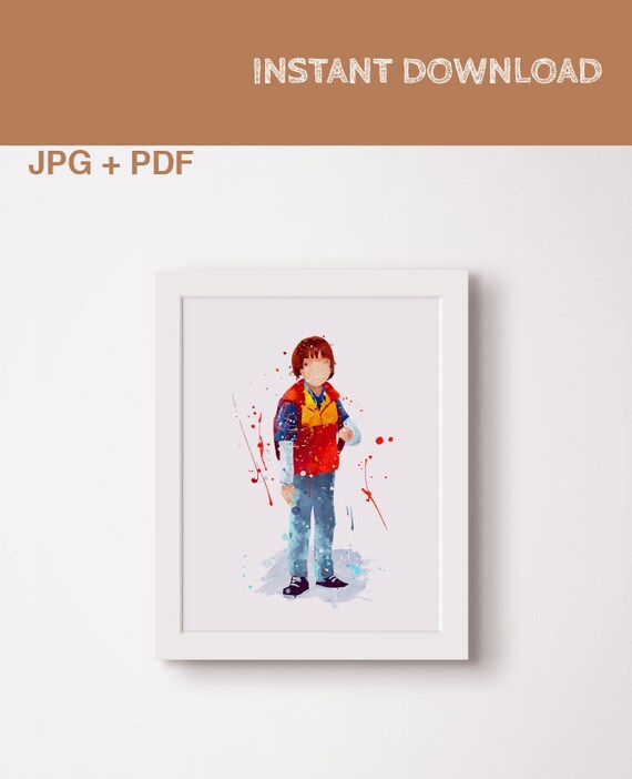 Will Stranger things watercolor poster Print Printable Art Eleven 11 Fanart Stranger things character Printable Instant download Decor Gift Il_570xn