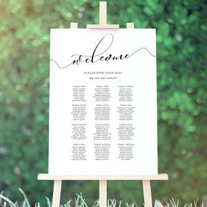 Modern seating chart template Wedding seating plan Wedding signs Wedding table plan DIY Wedding Instant download
