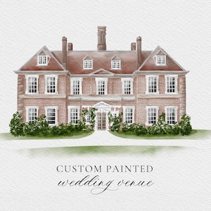 Custom wedding venue illustration - Watercolor wedding venue - Watercolour wedding painting image 1