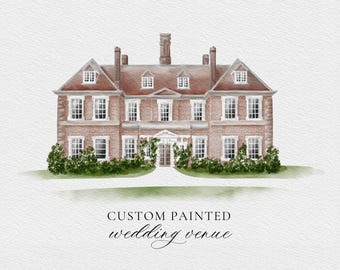 Custom wedding venue illustration  - Watercolor wedding venue - Watercolour wedding painting