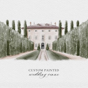 Custom wedding venue illustration - Watercolor wedding venue - Watercolour wedding painting image 5