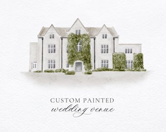 Custom wedding venue illustration  - Watercolor wedding venue - Watercolour wedding painting