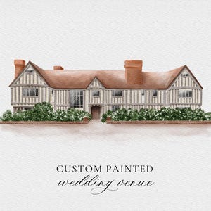 Custom wedding venue illustration - Watercolor wedding venue - Watercolour wedding painting image 3